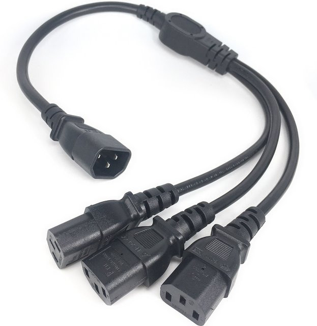 Bolantedz Y-Typ Netzkabel Splitter IEC 320 C14 auf 3x C13, Schwarz, 250 V/10 A - Bild 1
