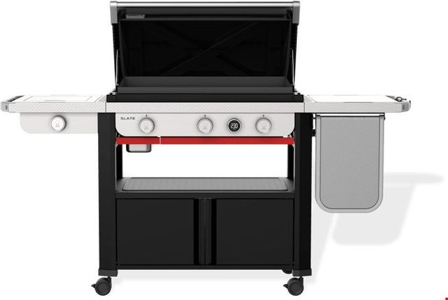 Weber Slate GPSB Premium Plancha Gasgrill schwarz mit Jet-Flame-Zündung und porzellanemaillierter Oberfläche, Breite: 76 cm - Bild 1