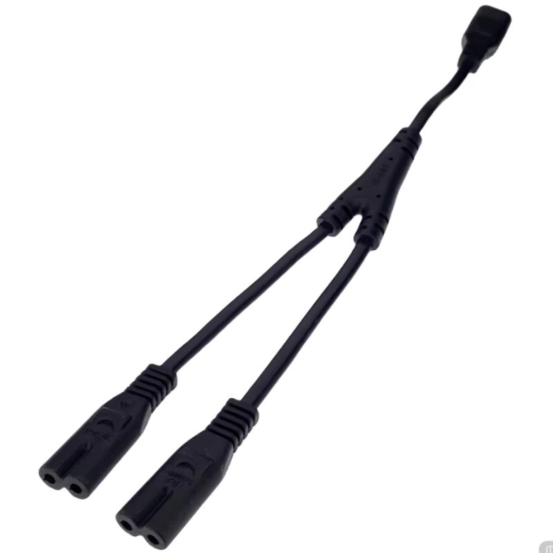 Fengyidz Y-Splitter Netzkabel IEC320 C14 C8 auf 2x C7 C5 C13, Schwarz, Länge: 30 cm - Bild 3