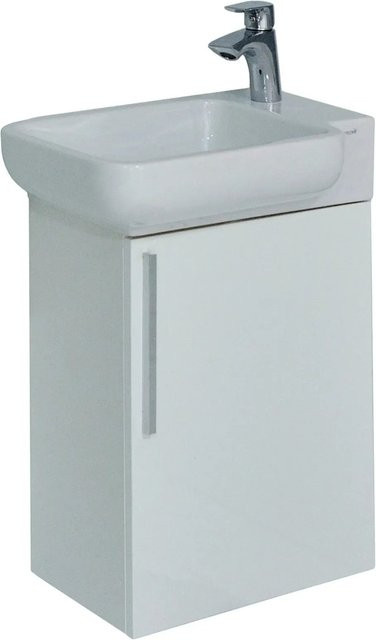 Sanicomfort Badmöbel-Set Weiß mit Keramik und glänzenden Türen - Bild 1