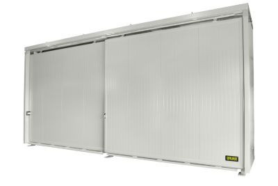 Isolierter Regalcontainer BAUER CEH 75-2 aus Stahl mit Schiebetor in Weiß, B/T/H: 780 x 155 x 349 cm - Bild 1