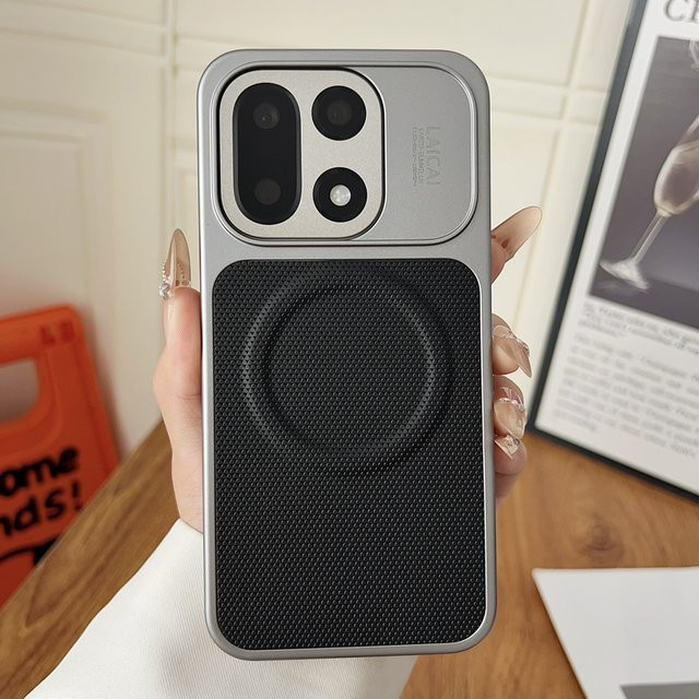 ELVEV Magnetische Luxus Handyhülle für OnePlus 15 aus PU-Leder in Orange und Grau - Bild 1