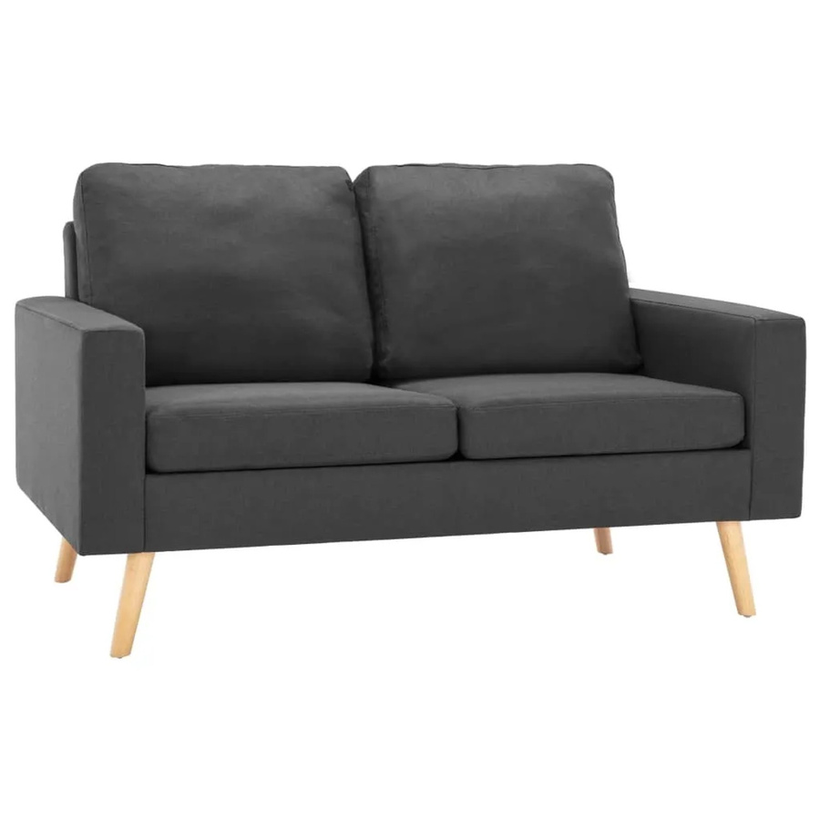 vidaXL 2-teilige Sofagarnitur aus Stoff in Grau mit 2-Sitzer-Sofa und Sessel, modernes Design mit Massivholzrahmen - Bild 2
