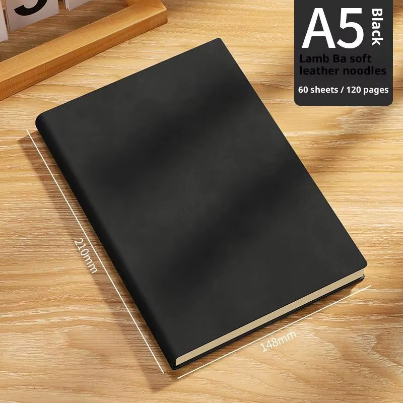 Vintage Notizbuch aus Leder mit Softcover im A5-Format, liniertes Papier, 1 Stück - Bild 1