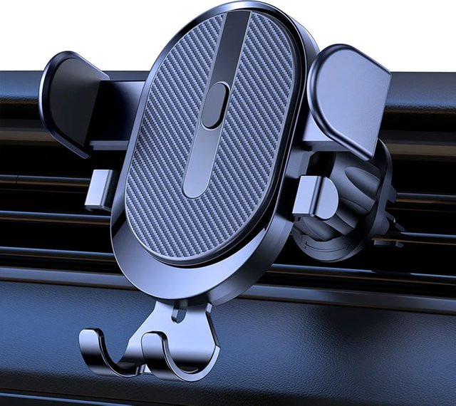 Handyhalterung für die Auto-Lüftung mit Schwerkraft-Sensor aus massivem Metall in Schwarz oder Silber - Bild 1