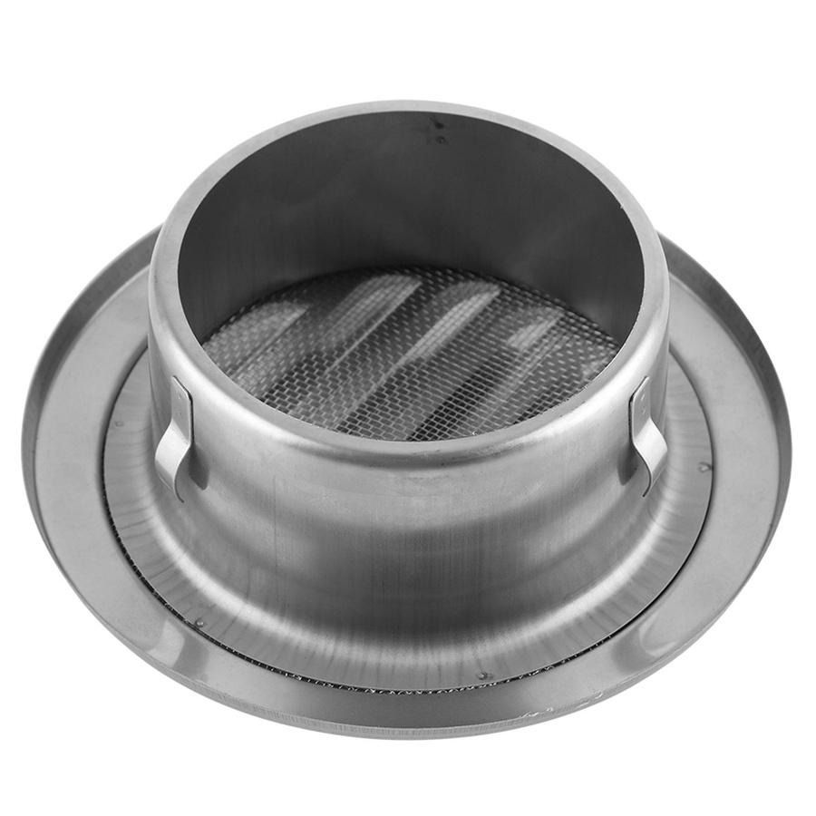 mfySpace Runde flache Lüftungsgitter aus Edelstahl in Silber mit Insektenschutz für die Wandmontage - Bild 2