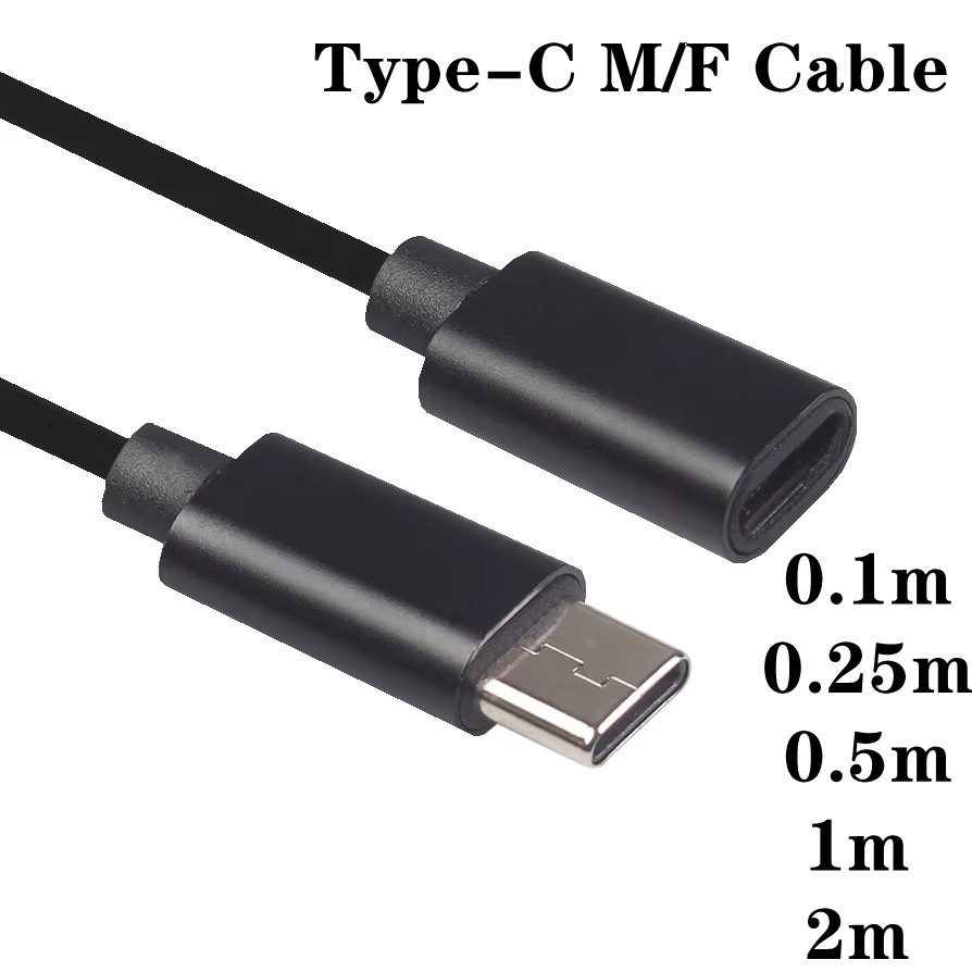 UXG USB-C Verlängerungskabel Typ-C Stecker auf Buchse für Schnellladung und Datentransfer, Schwarz - Bild 3
