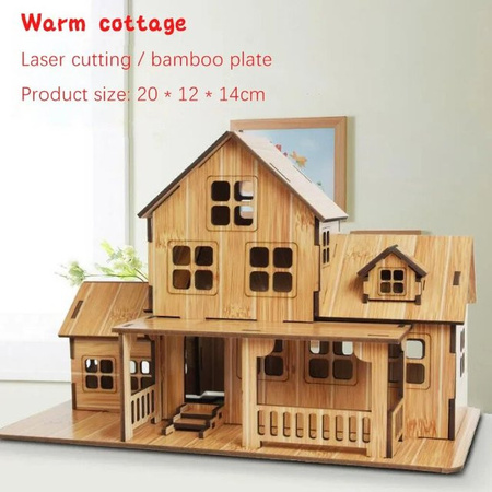 Mitty Holzpuzzle 3D-Gebäudemodell, Haus, Villa, Holz