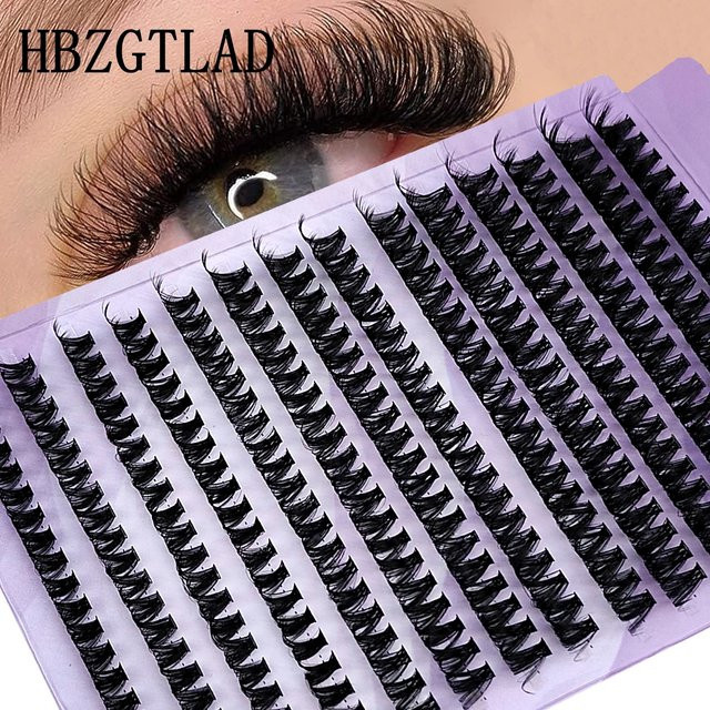 HBZGTLAD Wimpernverlängerung Nerz Wimpern Cluster, schwarz, Unisex - Bild 1