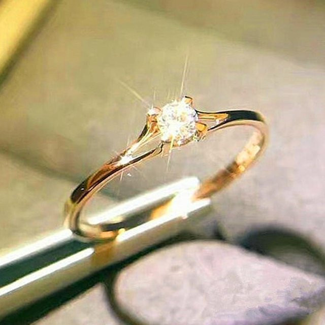 Huitan Eheringe, Messing, Zirkonia, Damen - Bild 1