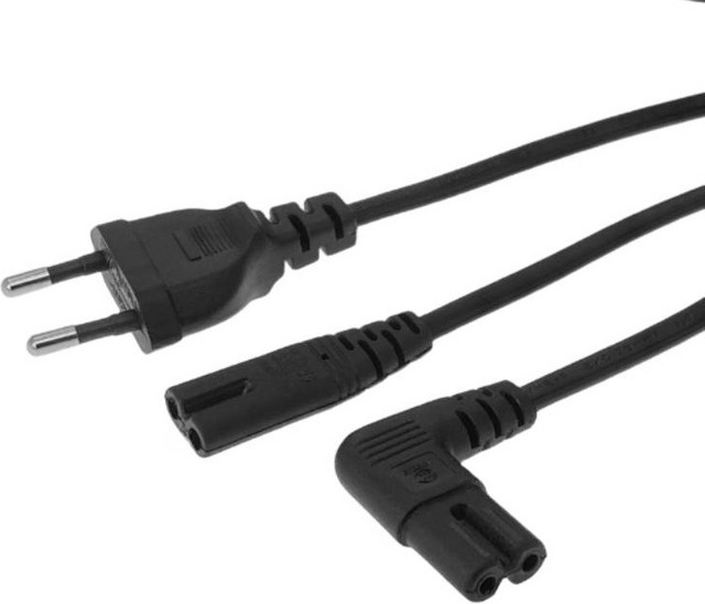 Fengyidz EU zu IEC 320C C7 AC-Netzkabel Schuko CEE7/16 bis C7 Figure 8 Stromkabel in Schwarz, Länge: 300 cm - Bild 1