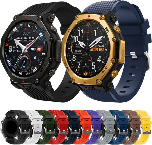 Uhrenarmband Silikon, 22 mm, Schwarz, Unisex - Bild 1