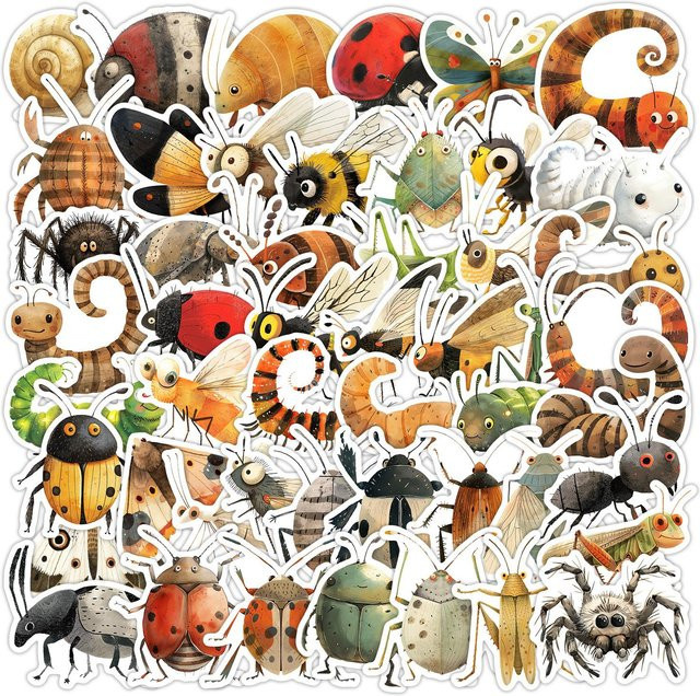 Binchi Outdoor Product Cartoon Insekt Spinne Raupe Graffiti Aufkleber, 1.050 Stück - Bild 1