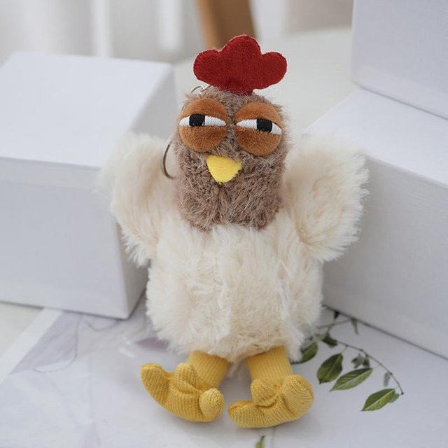 Schlüsselanhänger Plüsch Huhn, gray, Unisex - Bild 1