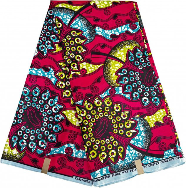 WENYUYA Afrikanischer Polyesterstoff mit geometrischen Mustern in Multicolour, 6 Yard - Bild 1