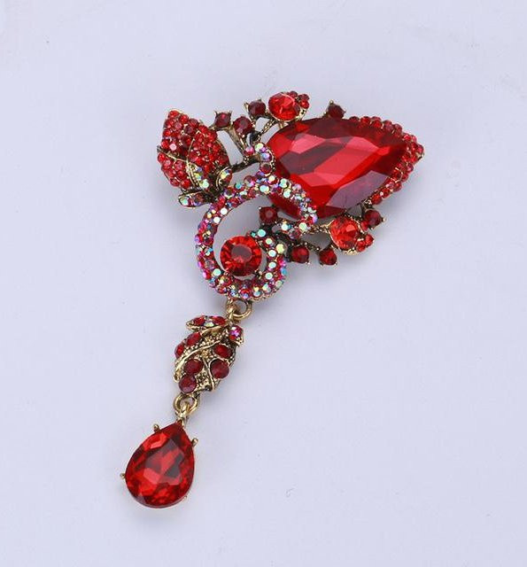 YIRAN Jewelry Brosche, Kristall, Gold, Damen - Bild 1