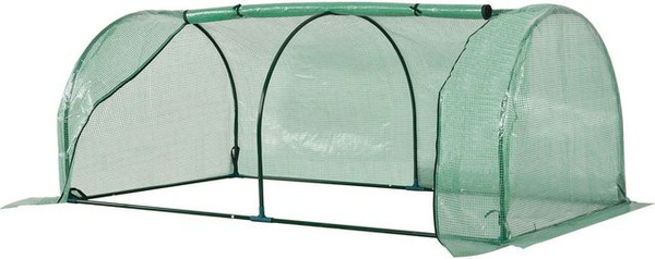 Outsunny Gewächshaus aus Stahl mit Rollfenster und Folie in Grün, B/T/H: 200 x 100 x 80 cm
