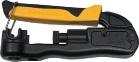 Klein Tools Kompressionszange für Koaxstecker F BNC RCA, hochbelastbar, Gelb/Steel/Zinc, Länge: 15,9 cm - Bild 1