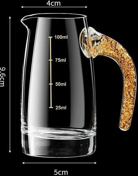 Sglass Sake Teilungsflasche und Weinglas Set von Yiran Furniture, transparent und gold, bleifreie Karaffe für Wodka, Whiskey oder Sake - Bild 1