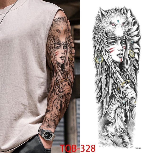 Temporäre Tattoo-Aufkleber, Flower Love, Unisex, 480*170 mm - Bild 1