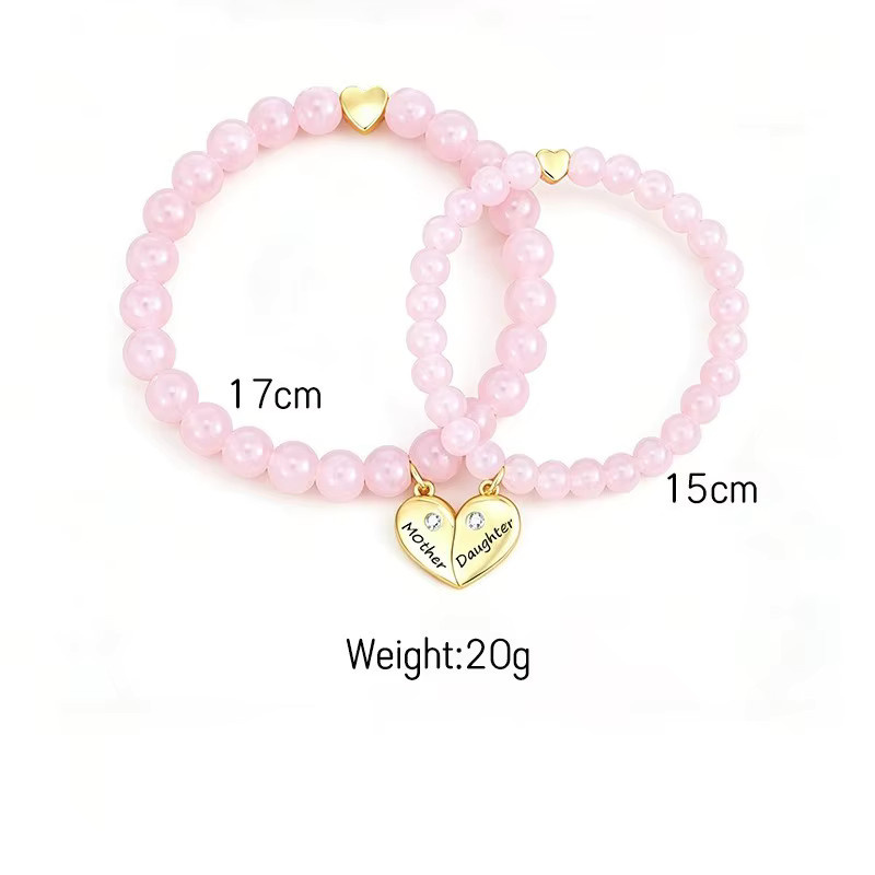 RUIYI Armbänder, Herz, Edelsteine, Set, 2 Stück, Unisex - Bild 2