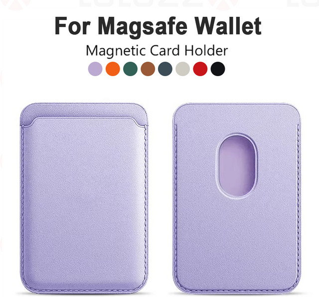 Magnetische Leder Brieftasche mit MagSafe Kartenhalter für iPhone 16 15 14 13 12 Pro Max und Samsung S24 Ultra in Lila - Bild 1