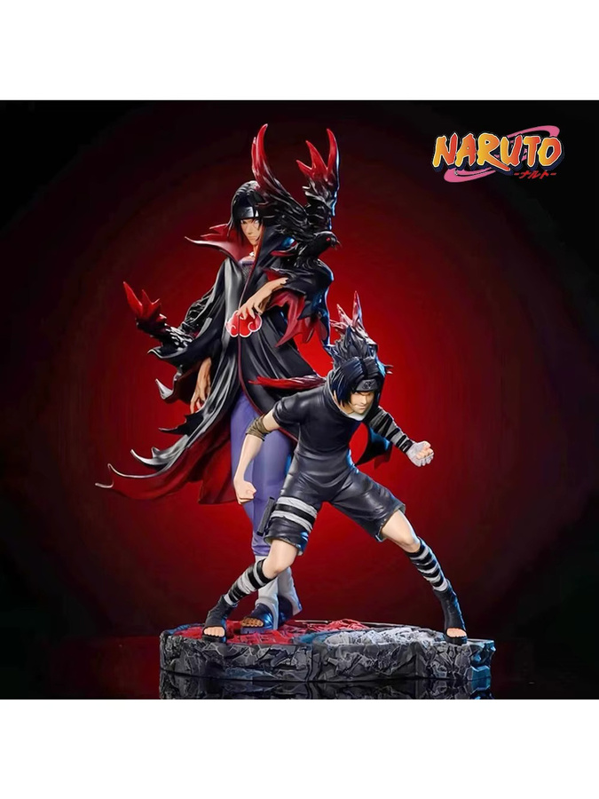 Bandai Anime Naruto Figur Uchiha Itachi und Uchiha Sasuke Actionfiguren aus PVC in Multicolor, Höhe: 32 cm - Bild 3