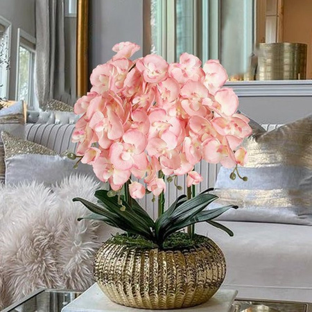 Künstliche Orchideen Zweige aus Seide mit Schmetterlingen in Pink für Tischdekoration und Garten