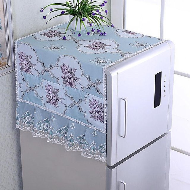 WTEMPO Staubschutzhülle für Kühlschrank und Mikrowelle, Universalabdeckung für Einzeltür und Doppeltür, Blau, B: 140 cm, H: 55 cm - Bild 1