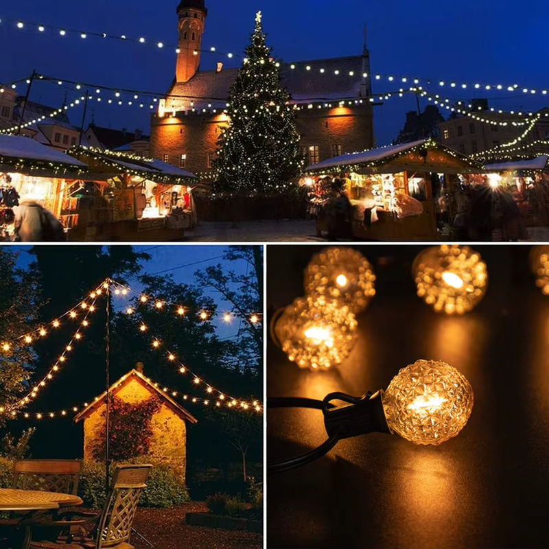 Grensk LED Vintage Lichterkette mit Bernstein G40 Glühbirnen, E12, Warmweiß, Wasserdicht - Bild 2