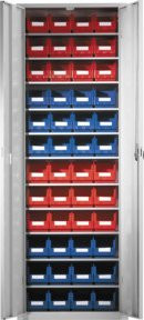 Kappes Ordnungsschrank Mod. 33 mit Türen und Schloss, grau/mehrfarbig, wandmontierbar, H x B x T: 195,0 x 69,0 x 28,5 cm - Bild 1
