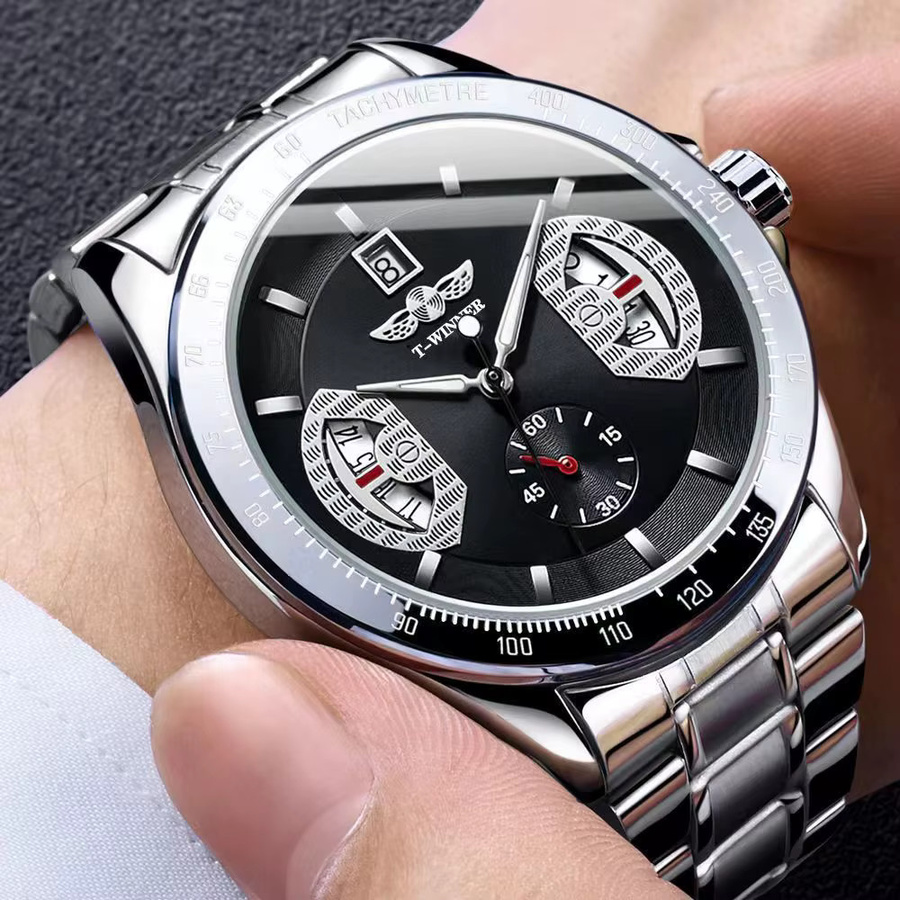 FORSINING Armbanduhr Automatik, Edelstahl, Blau, Herren - Bild 1