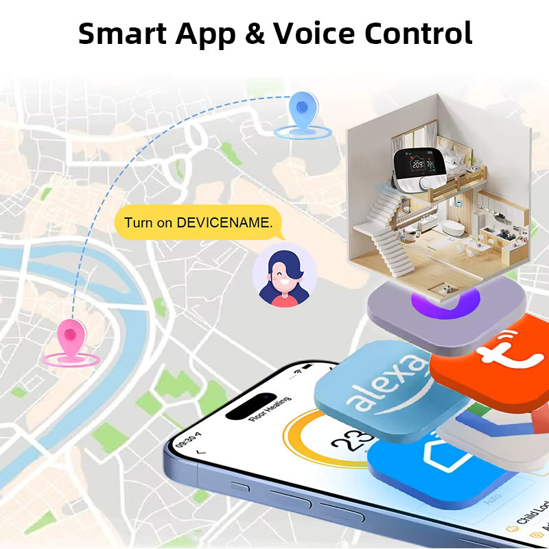 EZAIOT Tuya Smart RF433 WiFi Thermostat und Steckdose Empfänger in Weiß zur Temperatursteuerung für Heizung und Kessel mit App-Steuerung und Alexa sowie Google Integration - Bild 2