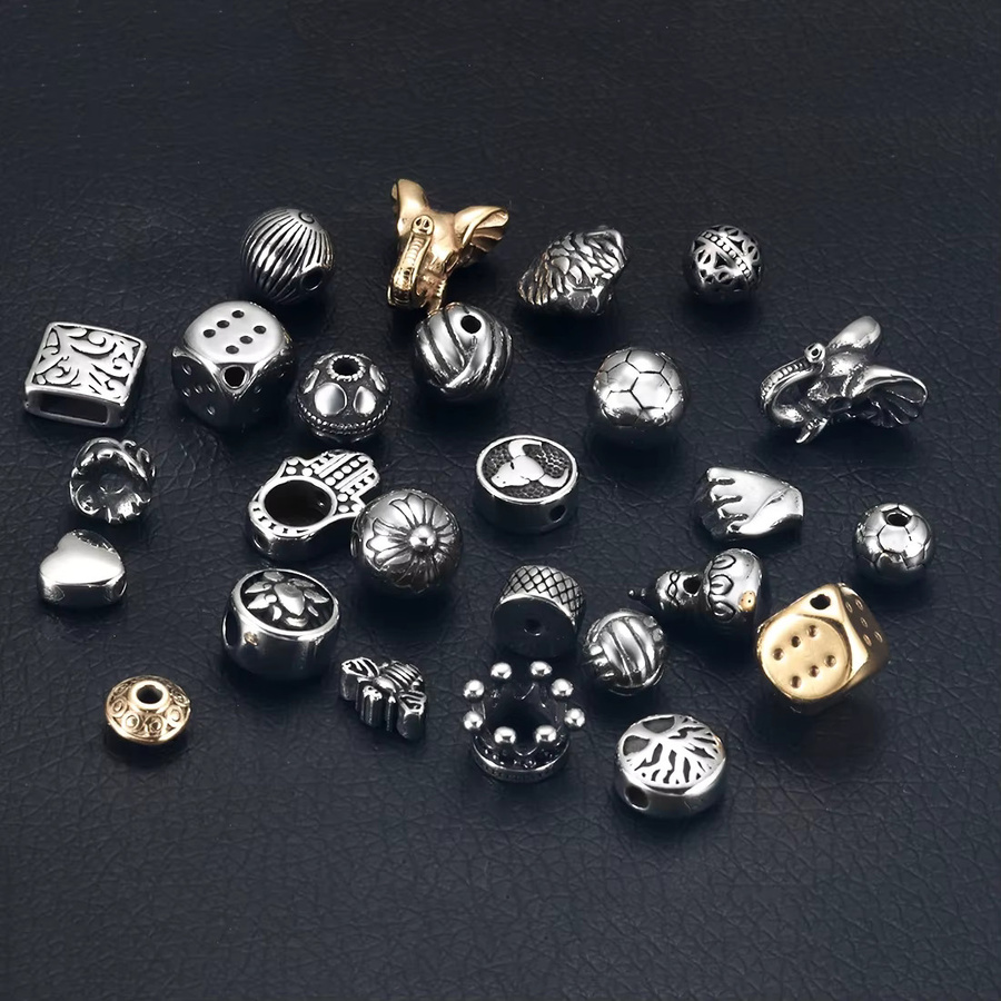 EMBLAASK Charms Edelstahl, Tiermuster, Perlen, 2 mm, Unisex - Bild 2
