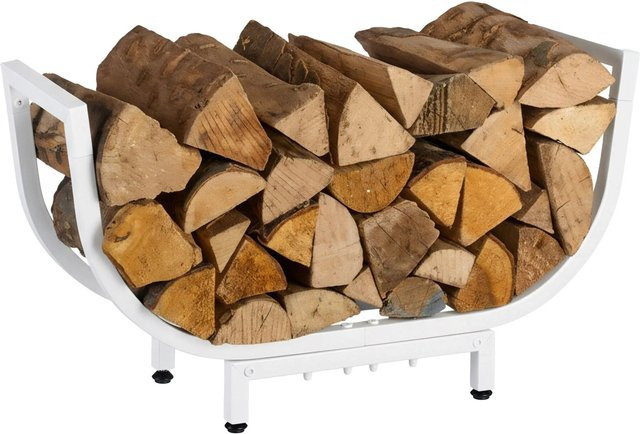 Relaxdays Kaminholzregal aus Eisen in Weiß, höhenverstellbar, B/H/T: 65 x 35 x 21 cm - Bild 1