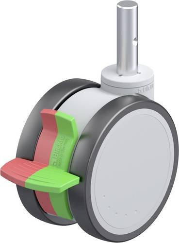 Blickle Kunststoff-Doppelrolle LKDG-PATH 125K-RIFI-ZA51 in Grau/Silber mit 125 mm Durchmesser und 125 kg Tragfähigkeit - Bild 1