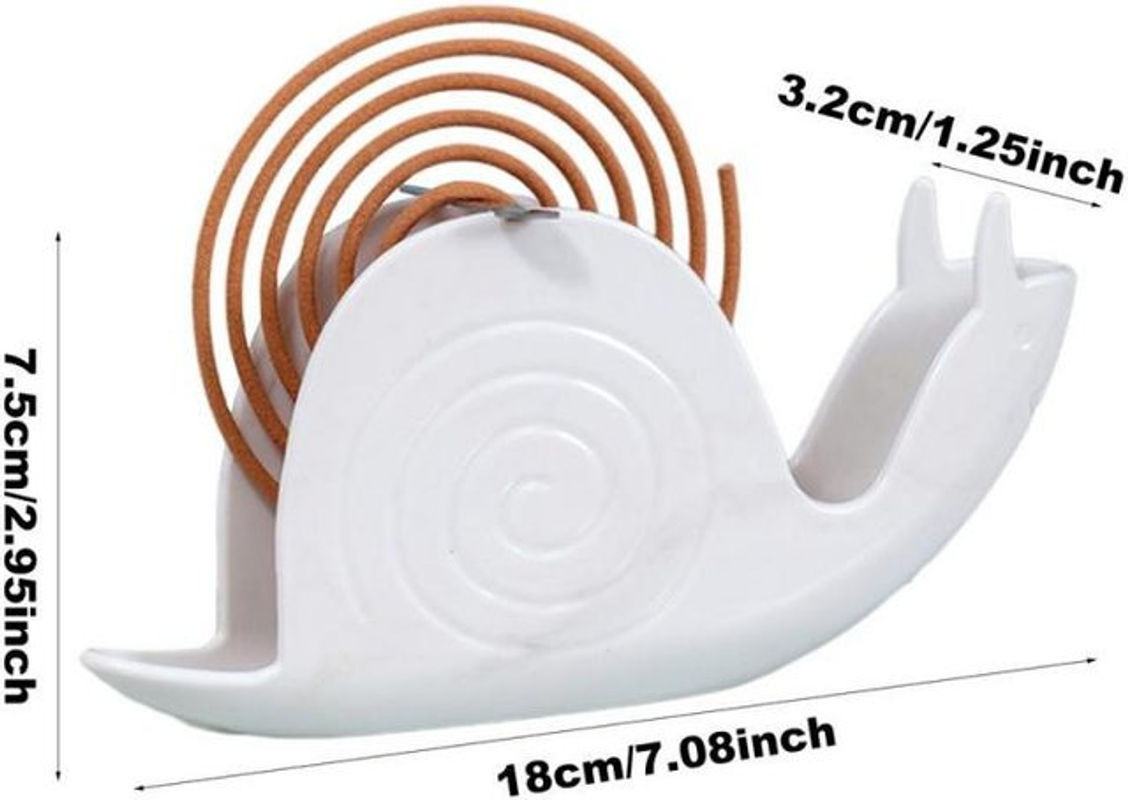 Love Home Garden Mückenspulenhalter in Schneckenform als Mückenschutz und Räucherstäbchenständer in Weiß - Bild 1