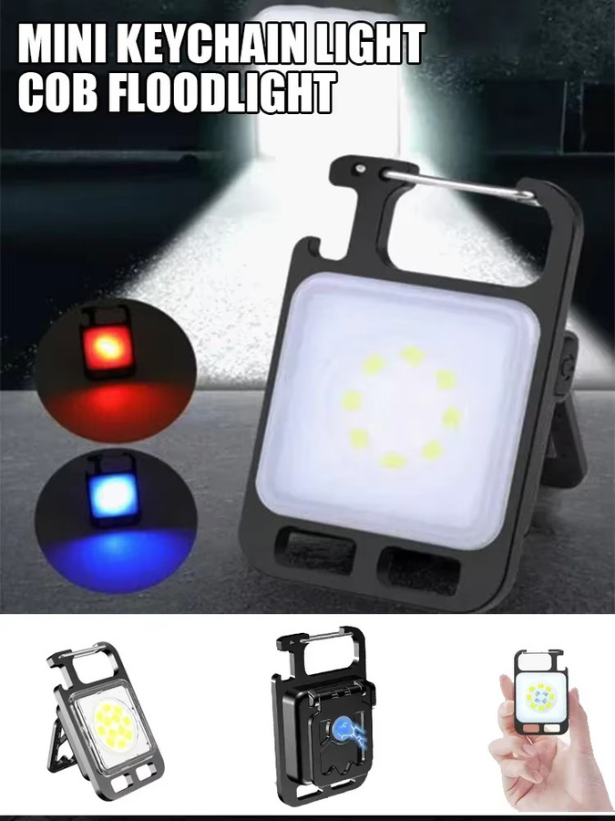 Wiederaufladbare Mini LED Taschenlampe mit COB-Licht und Magnetfunktion in Schwarz - Bild 7