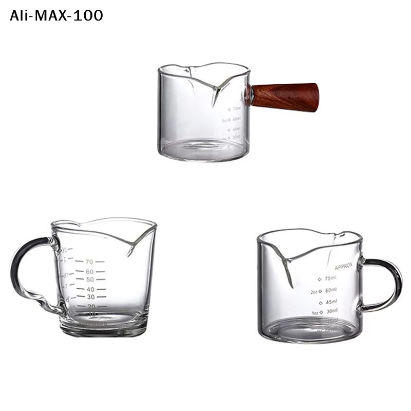 Hoeaden Espresso-Messbecher aus Glas in Transparent mit Doppelausgießer und Skala, 75 ml - Bild 5