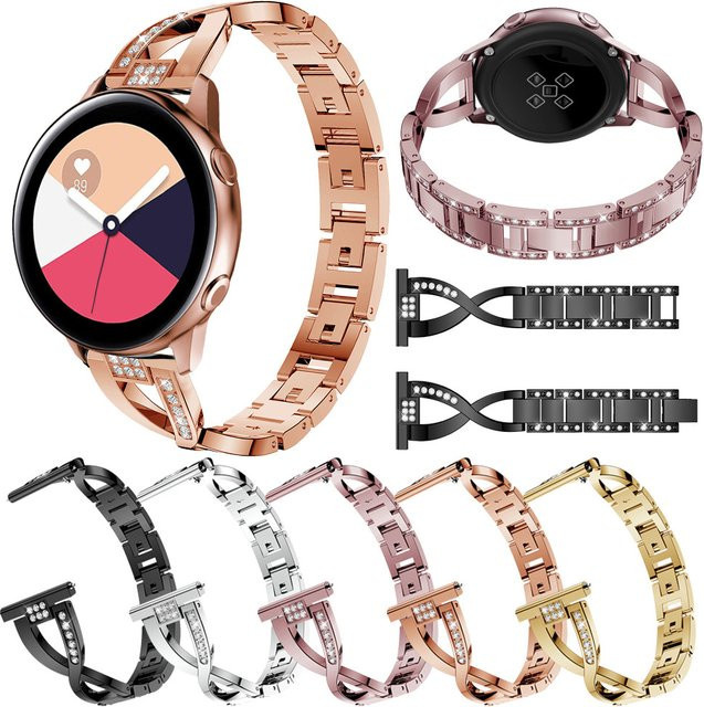 Uhrenarmband Edelstahl, Kristall, Unisex, 20 mm - Bild 1
