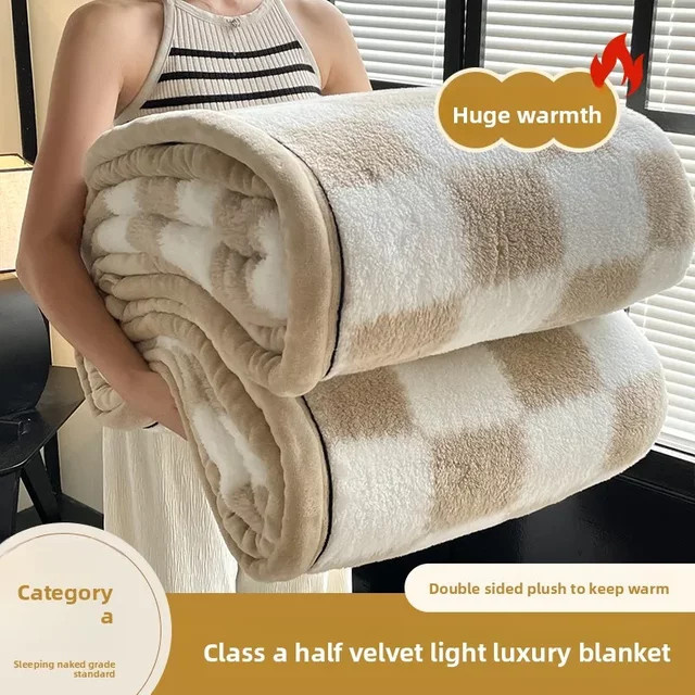 Shumian Korallensamtdecke aus weichem Fleece, warme Luxusdecke für Erwachsene, B/B/H: 150 x 100 x 1 cm - Bild 1
