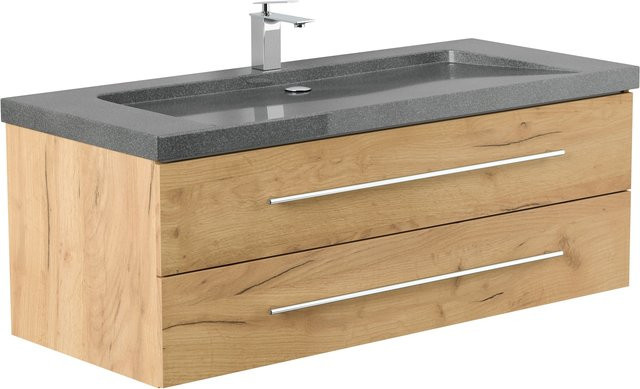 Badmöbel Posseik G654 YAMO mit Granit Naturstein Waschtisch 130 cm und SoftClose - Bild 1