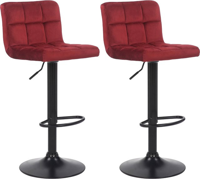 CLP 2er Set Barhocker Feni aus Samt mit Rückenlehne und Metallgestell, höhenverstellbar, modern design - Bild 1