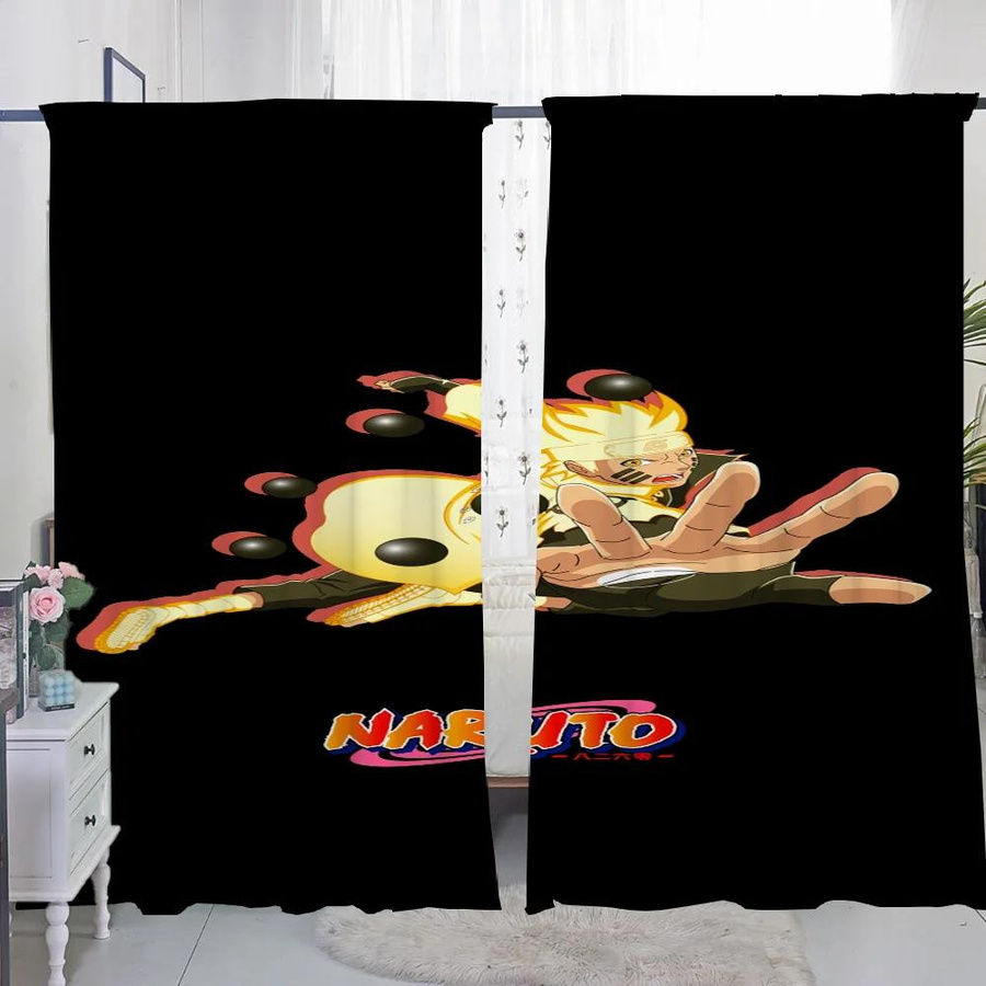 Naruto Verdunkelungsvorhänge Set aus 2 Stück für Wohnzimmer und Schlafzimmer, Breite: 50 cm, Höhe: 70 cm - Bild 4