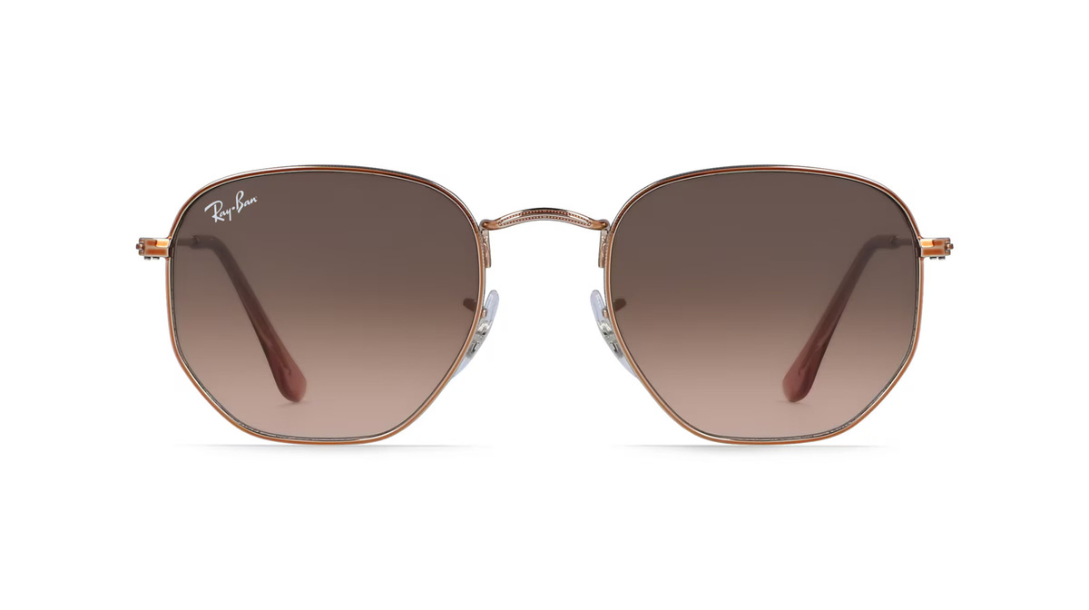 Ray-Ban RB 3548N Sonnenbrille, Panto, Vollrand, Edelstahl, Unisex, braun - Bild 1