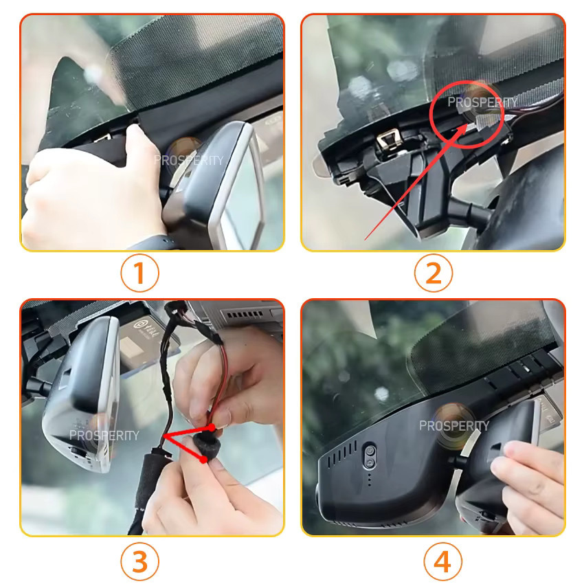 CARBAOHUI Dashcam Auto-DVR für Volkswagen Polo Tiguan Golf 7 8 Jetta VS5 Sharan Taos Transporter T6 CC SEAT ATECA 2017-2023 Plug-and-Play Schwarz - Bild 3