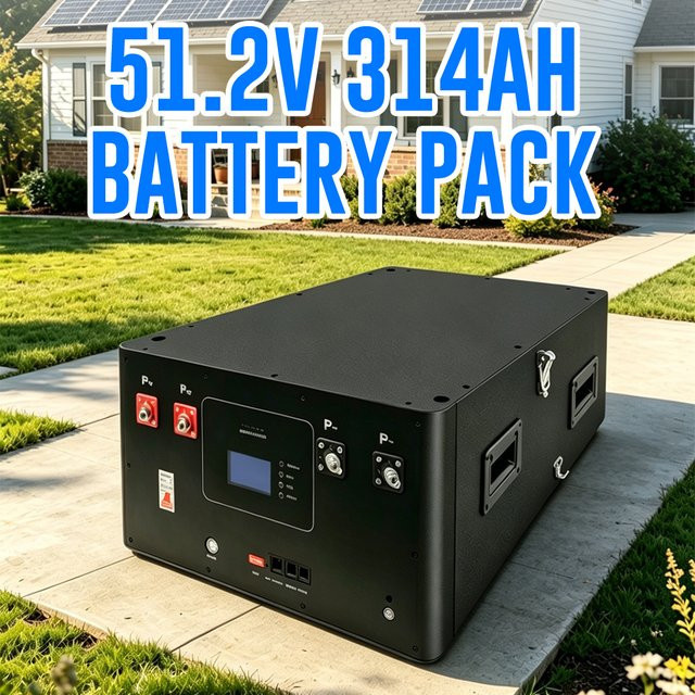 Deligreencs 16-kWh-Batteriepack 51,2 V 330 Ah LiFePO4 Lithium-Batterie mit Smart BMS und Bluetooth in Schwarz - Bild 1