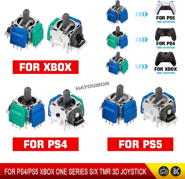 HeroAngel K-Silver TMR Elektromagnetischer Joystick als Anti-Drift Ersatzteil für PS5 PS4 und Xbox Series Controller in Silber - Bild 1