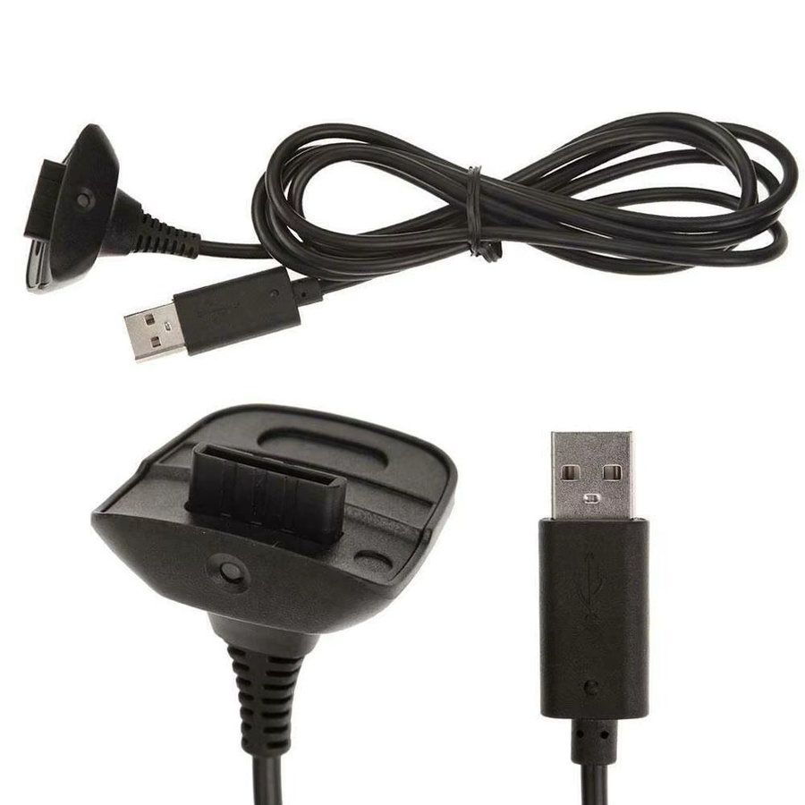 USB Ladekabel für Xbox 360 Wireless Controller, Schwarz, Länge: 1,5 m - Bild 3