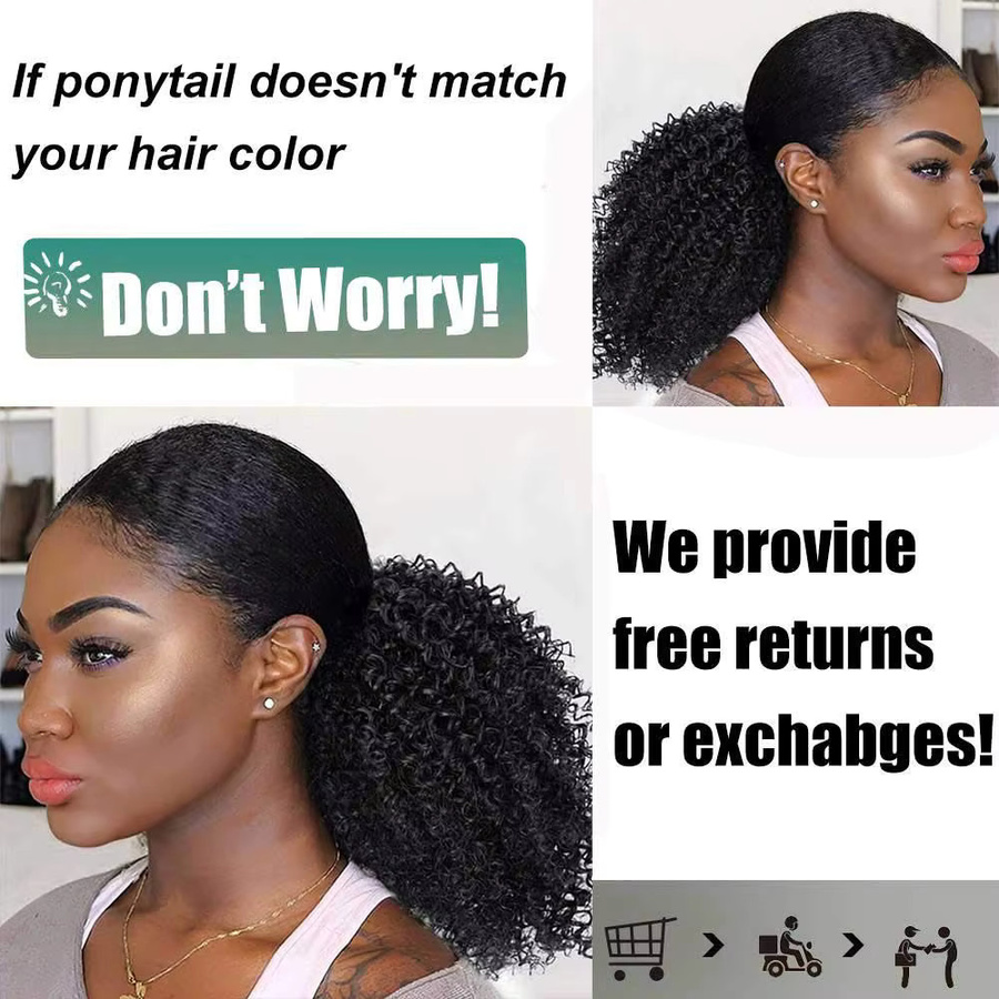 G&T Wig Afro Verworrene Lockige Pferdeschwanz Haarverlängerungen, Damen - Bild 4